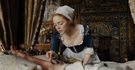 Emma Stone Breasts Scene in The Favourite .